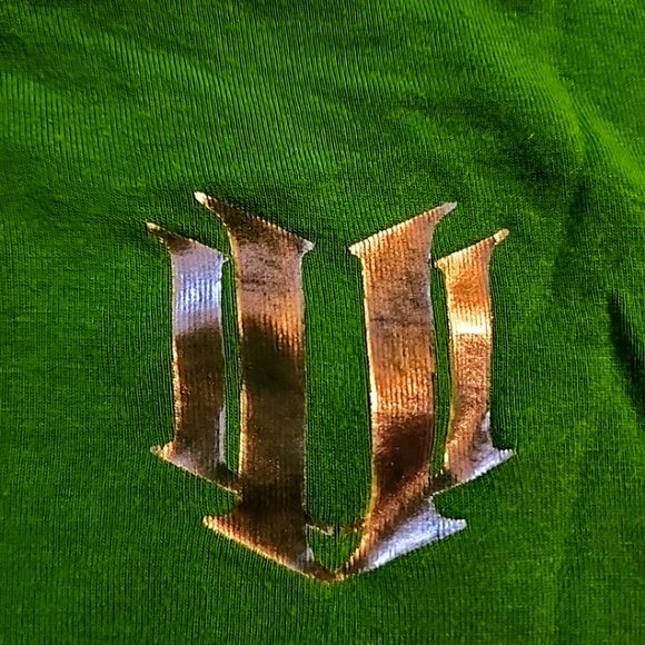 Kelly Green Venus Williams jersey knit tee shirt silver stop looking at my butt - Picture 1 of 3